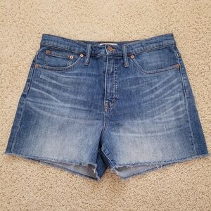 Madewell High Rise Denim Blue Shorts 31 Raw Hem Summer